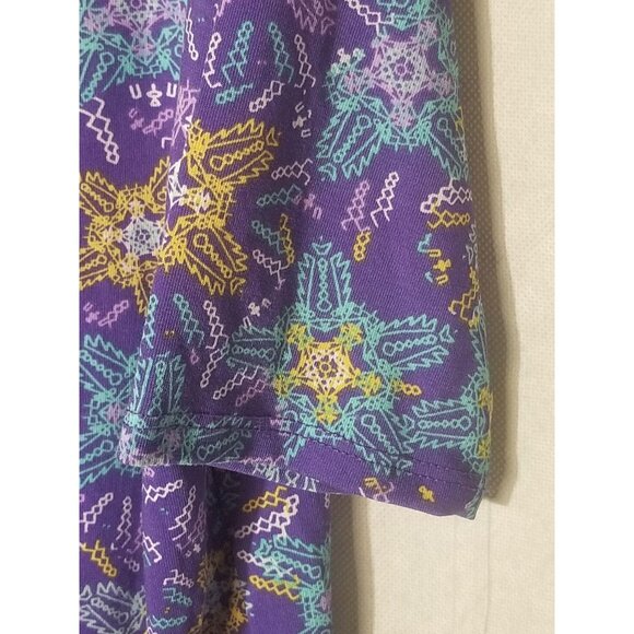 LuLaRoe Irma tunic mid sleeve geometric purple polyester blend size xs new READ - Picture 7 of 9